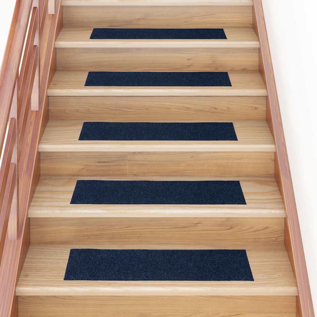 Tappetini per scale autoadesivi 30 pz 76x20 cm blu navy rettangolari