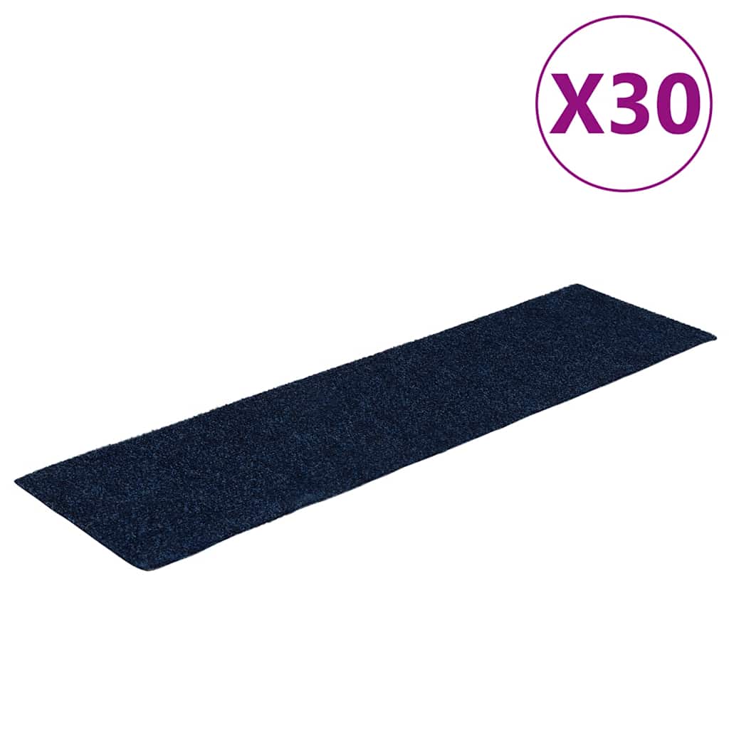 Tappetini per scale autoadesivi 30 pz 76x20 cm blu navy rettangolari