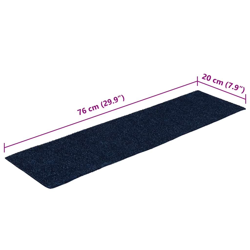 Tappetini per scale autoadesivi 30 pz 76x20 cm blu navy rettangolari