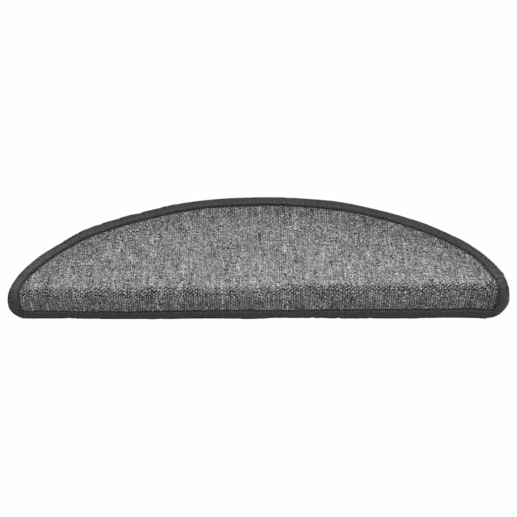 Tappetini per scale 30 pz 56x17x3 cm Grigio scuro Semicircolari