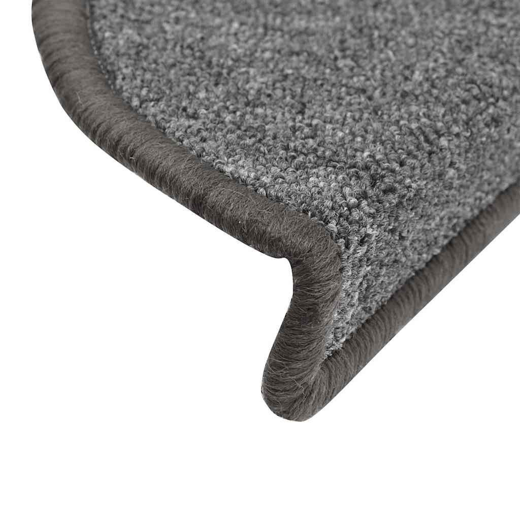 Tappetini per scale 30 pz 56x17x3 cm Grigio scuro Semicircolari