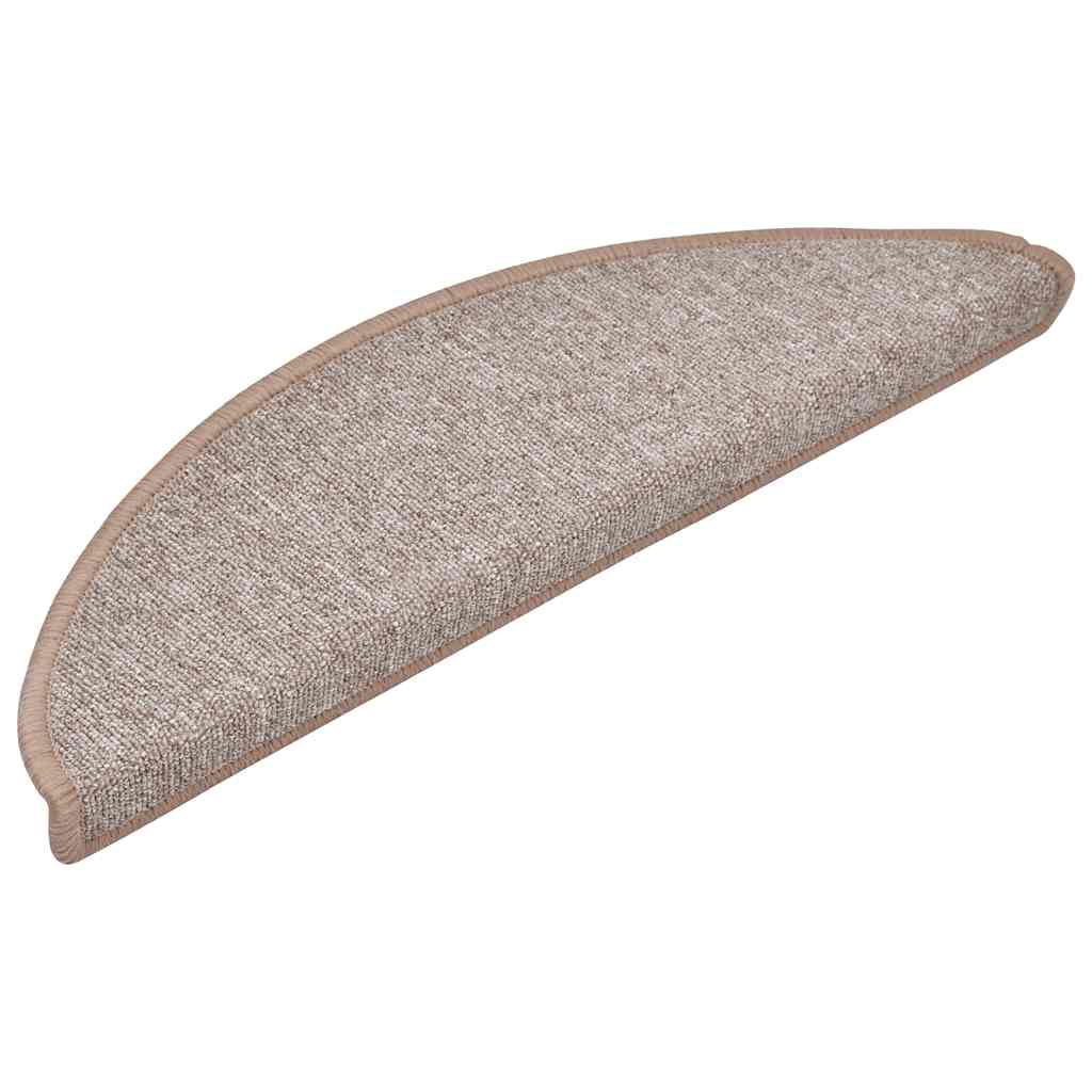 Tappetini per scale 30 pz 56x17x3 cm Marrone chiaro Semicircolari