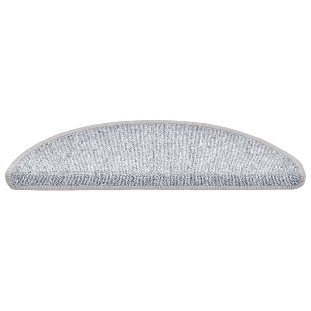 Tappetini per scale 30 pz 56x17x3 cm Grigio chiaro Semicircolari