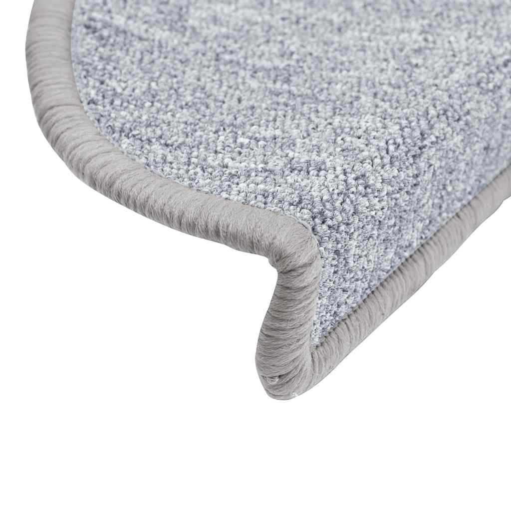 Tappetini per scale 30 pz 56x17x3 cm Grigio chiaro Semicircolari