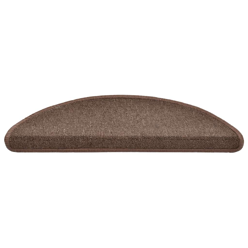 Tappetini per scale 30 pz 56x17x3 cm Marrone caffè Semicircolari