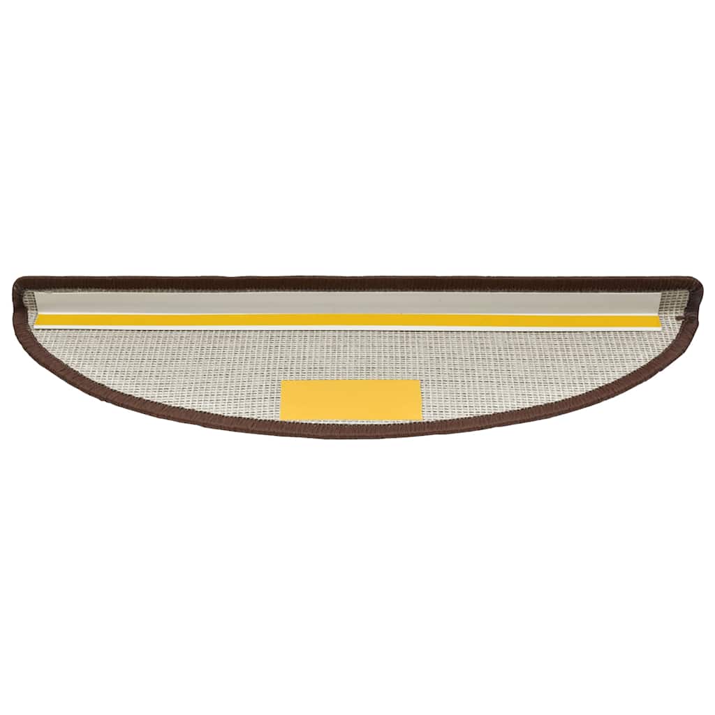Tappetini per scale 30 pz 56x17x3 cm Marrone caffè Semicircolari