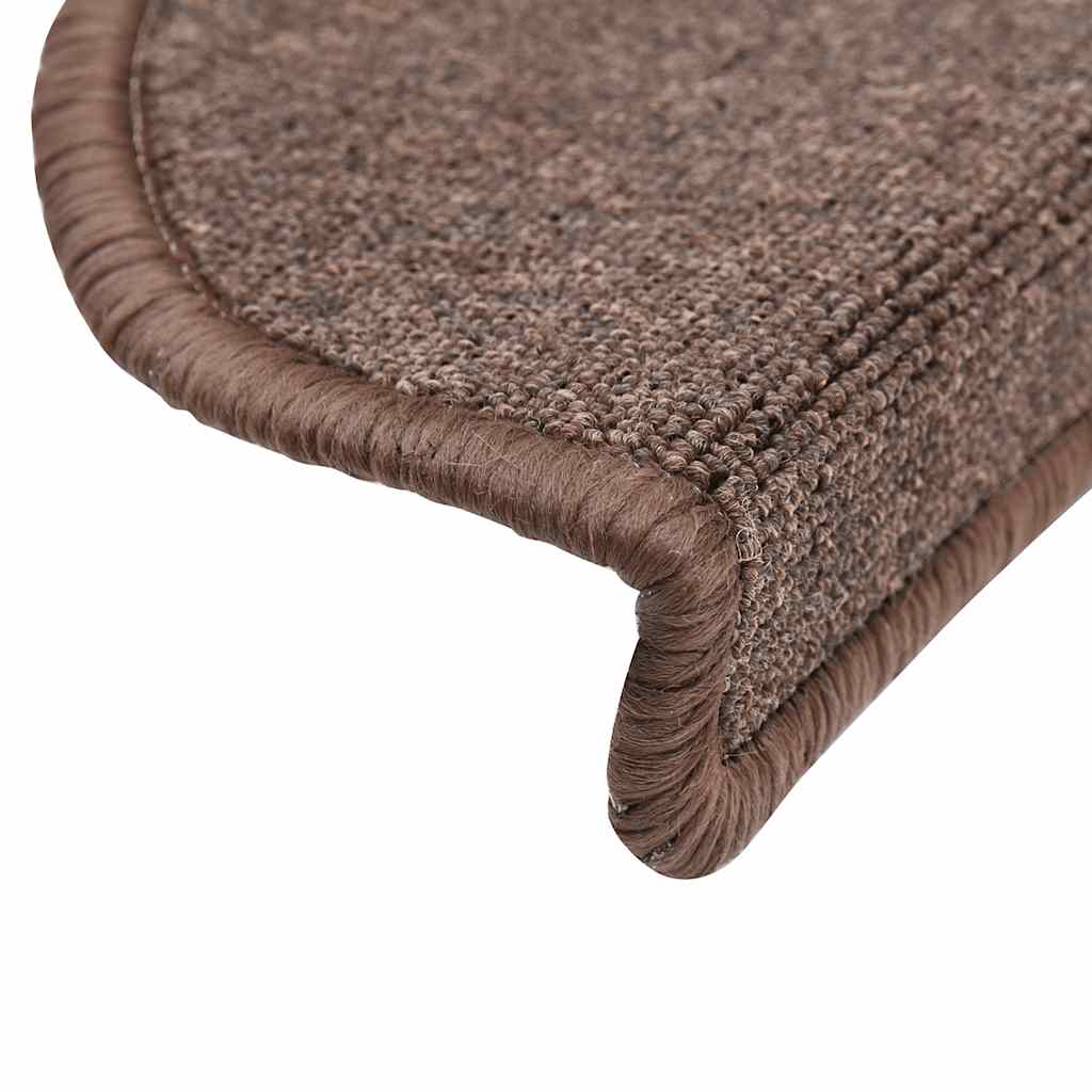 Tappetini per scale 30 pz 56x17x3 cm Marrone caffè Semicircolari