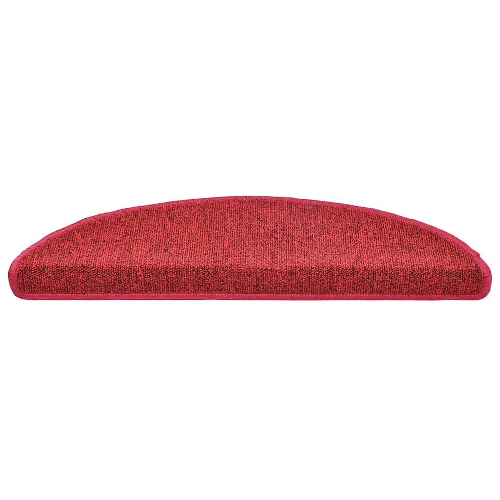 Tappetini per scale 30 pz 56x17x3 cm Rossi semicircolari