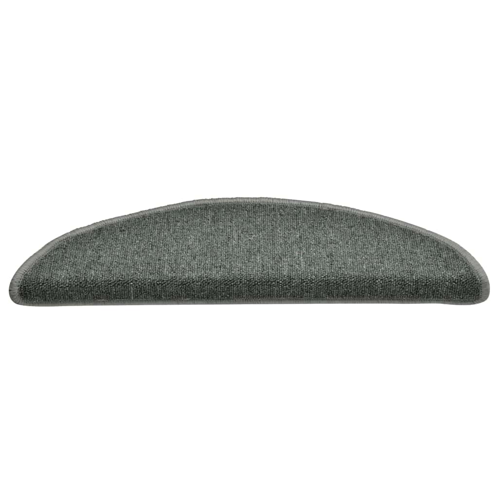 Tappetini per scale 30 pz 56x17x3 cm Verde scuro semicircolari