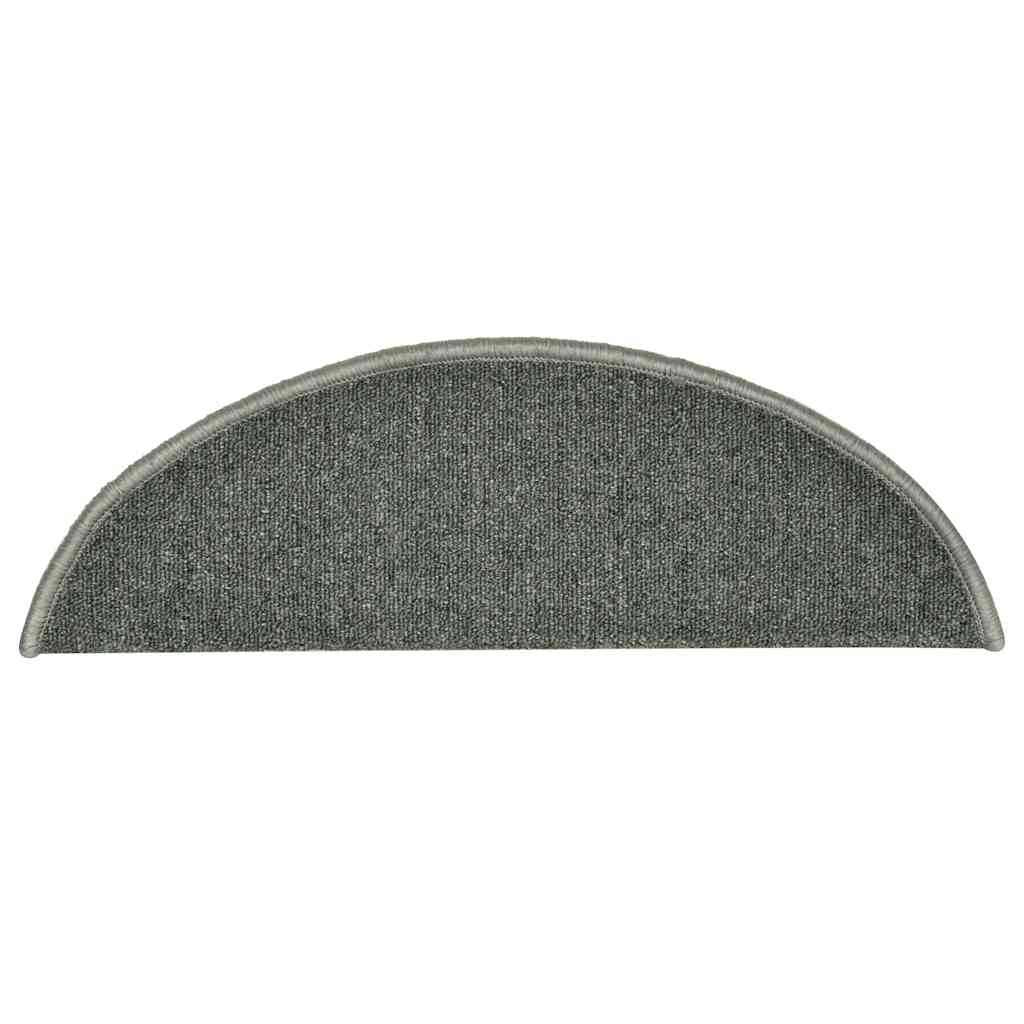 Tappetini per scale 30 pz 56x17x3 cm Verde scuro semicircolari