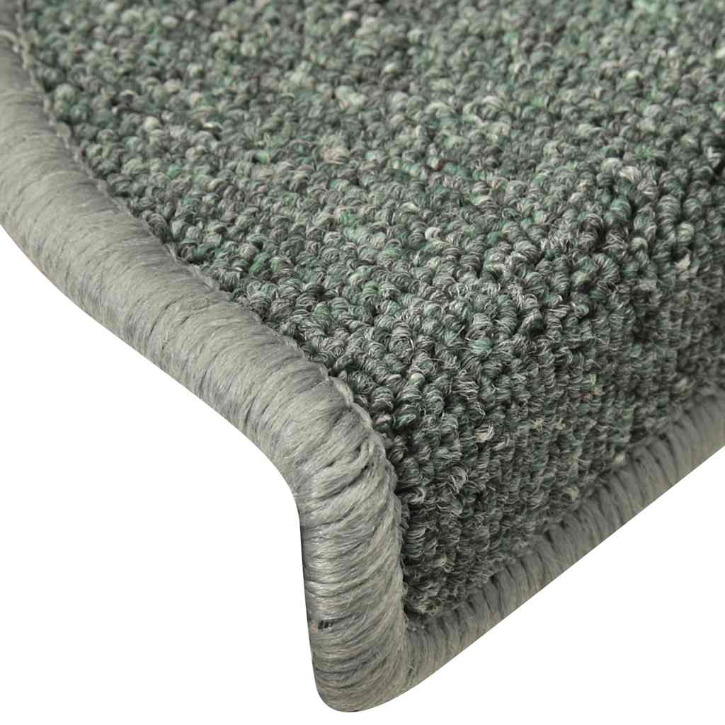 Tappetini per scale 30 pz 56x17x3 cm Verde scuro semicircolari