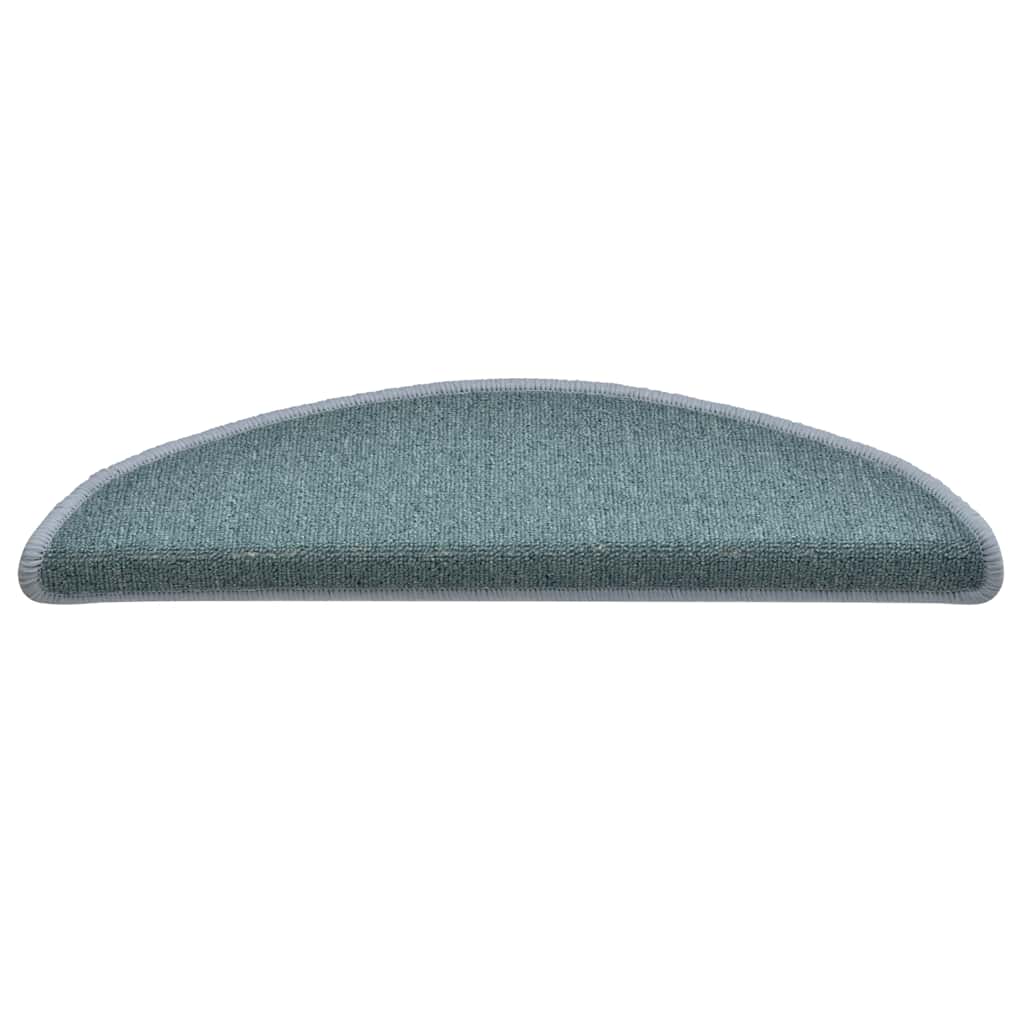 Tappetini per scale 30 pz 56x17x3 cm Blu mare Semicircolari