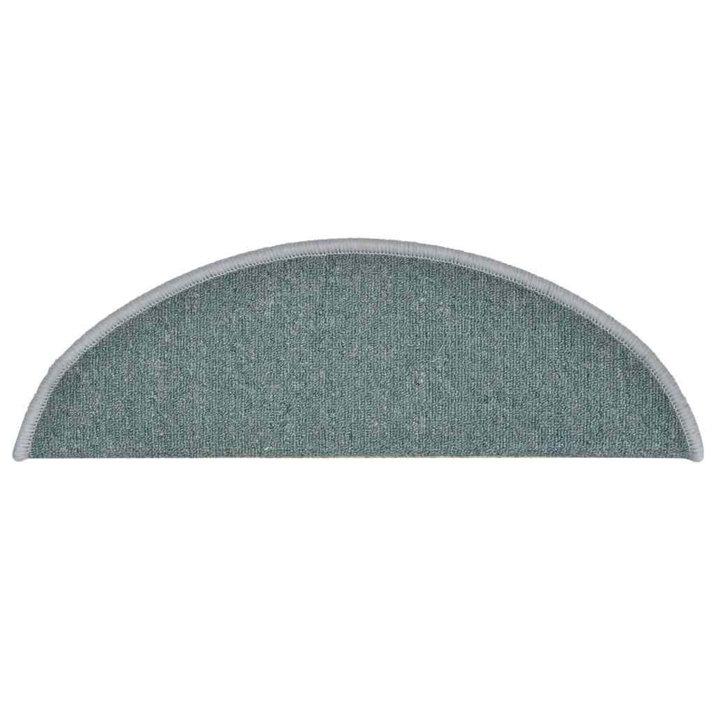 Tappetini per scale 30 pz 56x17x3 cm Blu mare Semicircolari