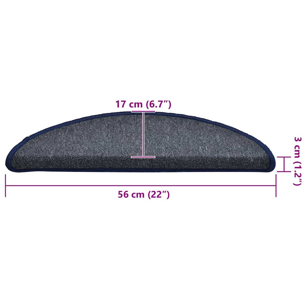 Tappetini per scale autoadesivi 30 pz 56 x 17 x 3 cm Non-Slip