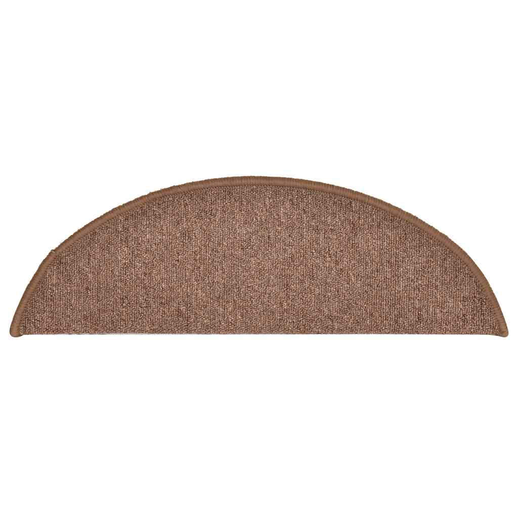 Tappetini per scale 30 pz 56x17x3 cm Marrone Semicircolari