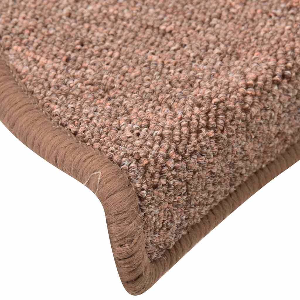 Tappetini per scale 30 pz 56x17x3 cm Marrone Semicircolari
