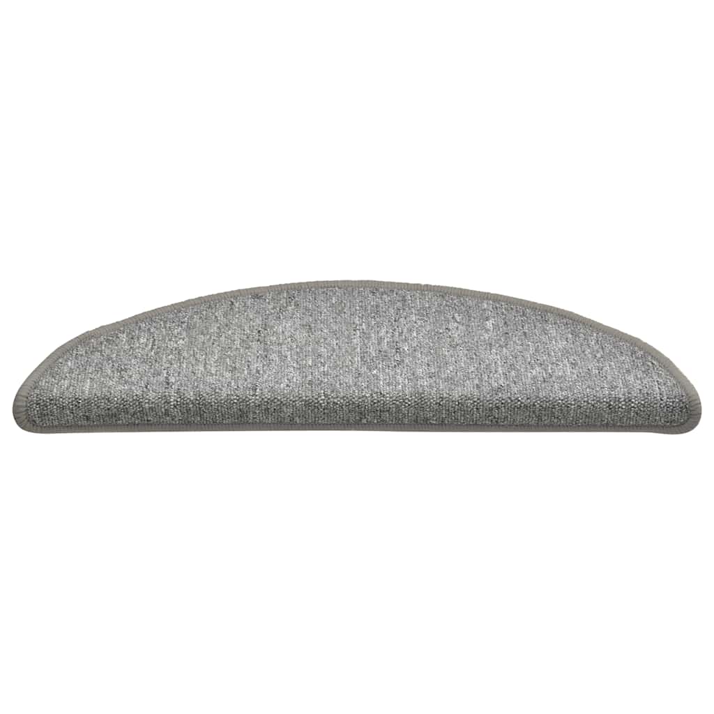 Tappetini per scale 30 pz 56x17x3 cm Grigio chiaro Semicircolari