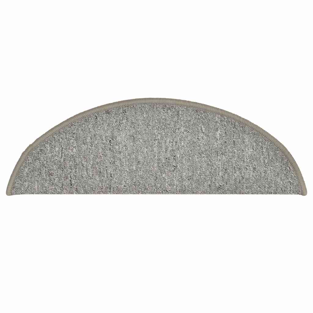 Tappetini per scale 30 pz 56x17x3 cm Grigio chiaro Semicircolari