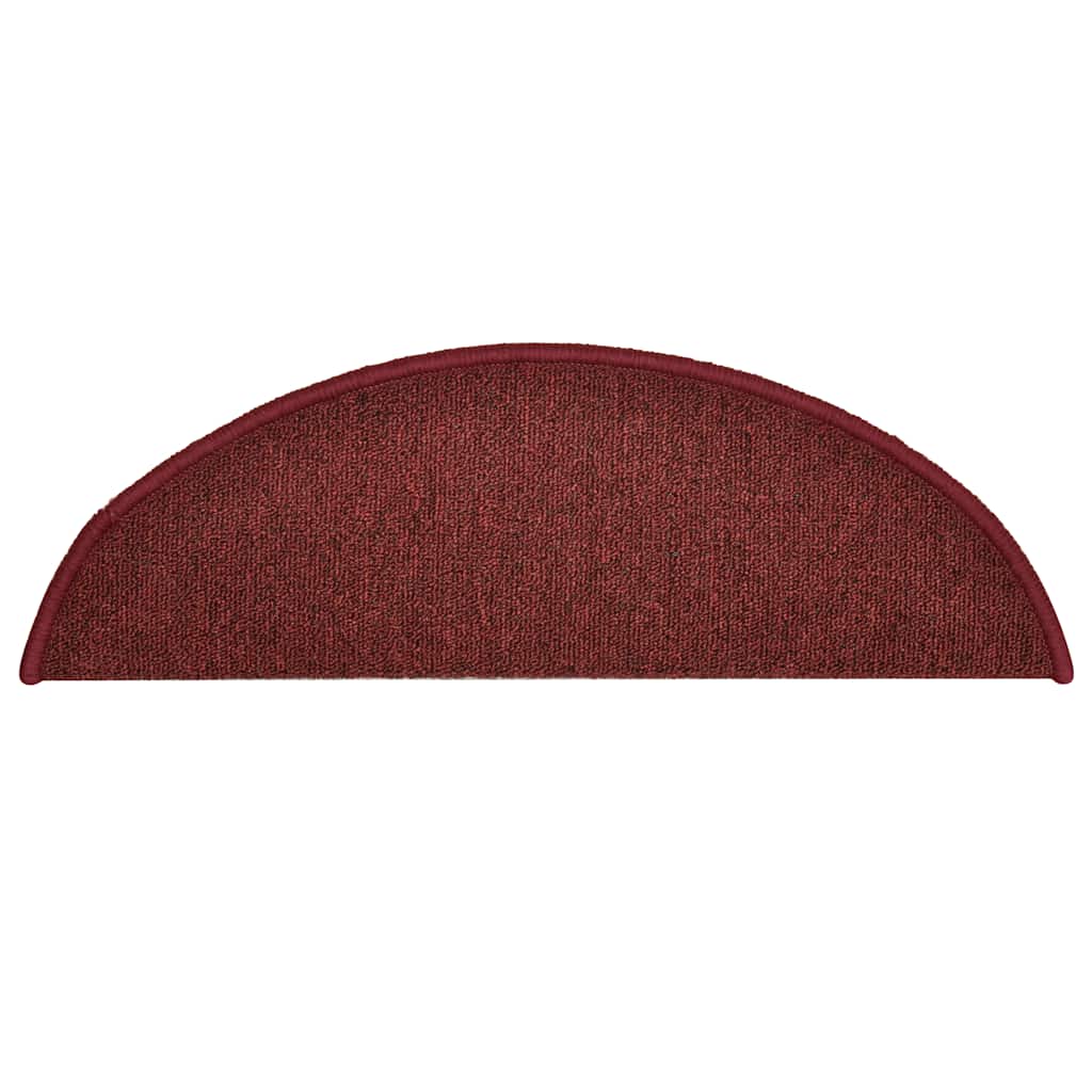Tappetini per scale 30 pz 56x17x3 cm Bordeaux semicircolari