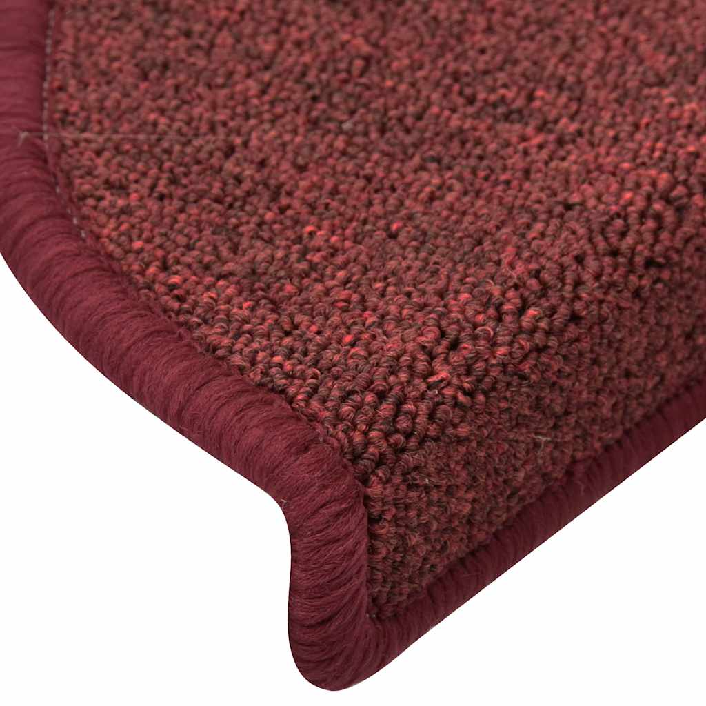 Tappetini per scale 30 pz 56x17x3 cm Bordeaux semicircolari
