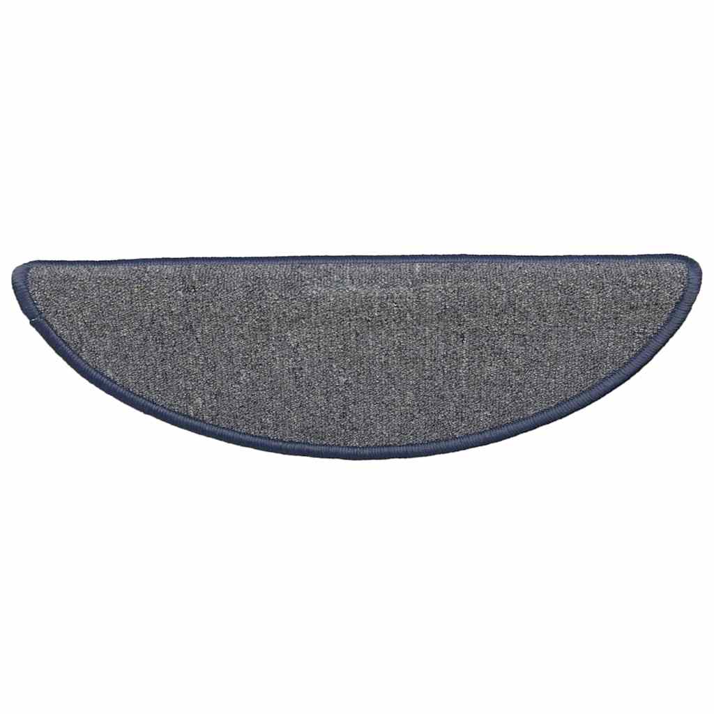 Tappetini per scale 30 pz 56x17x3 cm grigio chiaro e blu semicircolari