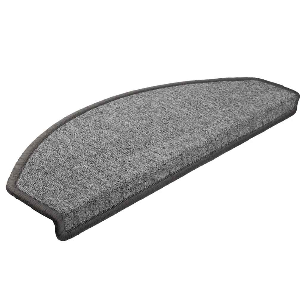 Tappetini per scale 30 pz 65x24x4 cm Grigio scuro Semicircolari Grandi