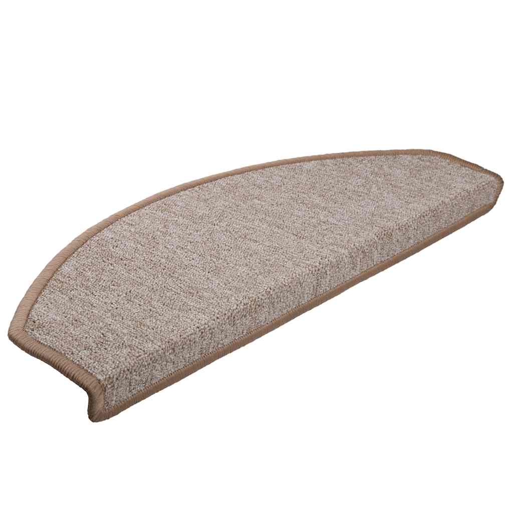 Tappetini per scale 30 pz 65x24x4 cm Marrone chiaro Semicircolari Grandi