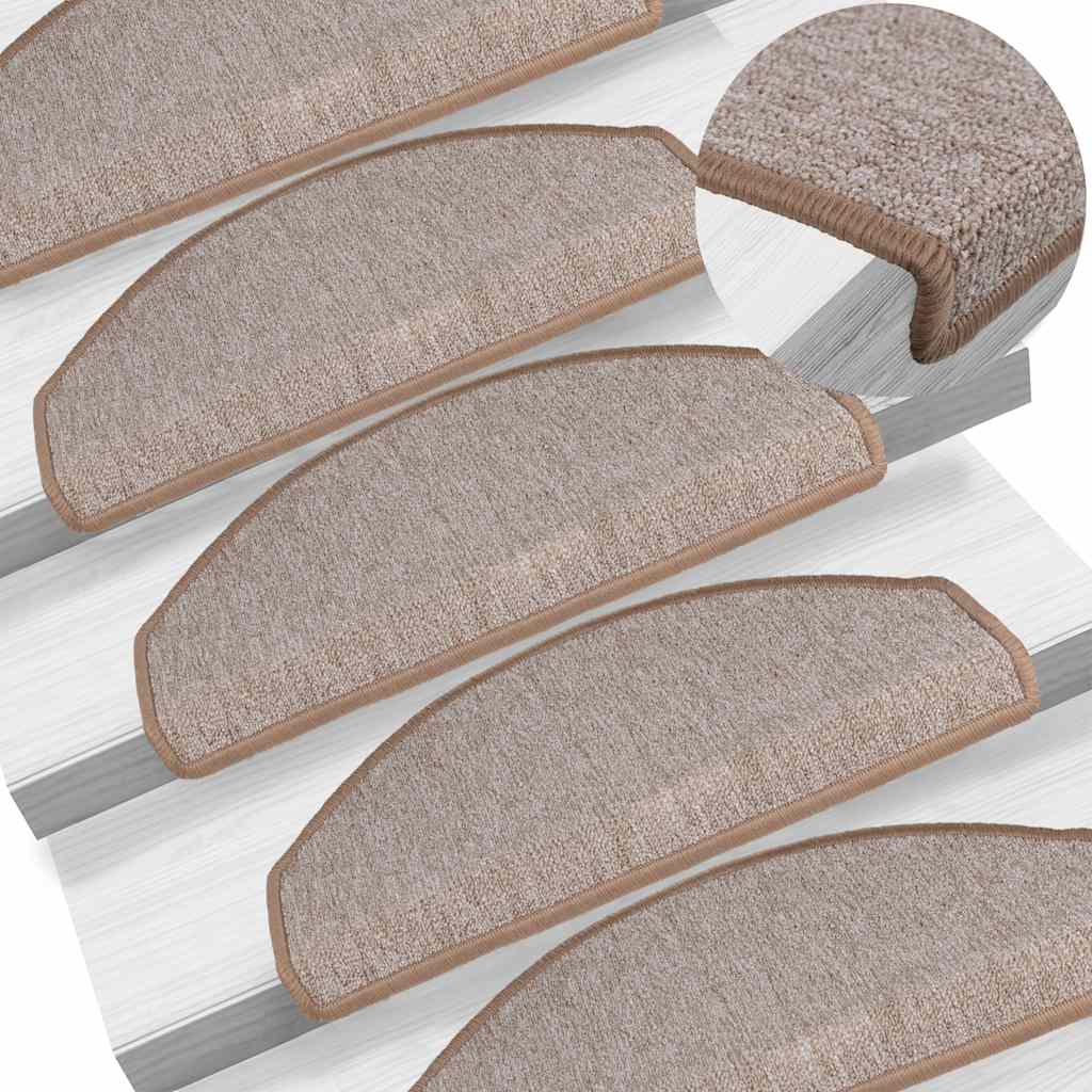 Tappetini per scale 30 pz 65x24x4 cm Marrone chiaro Semicircolari Grandi