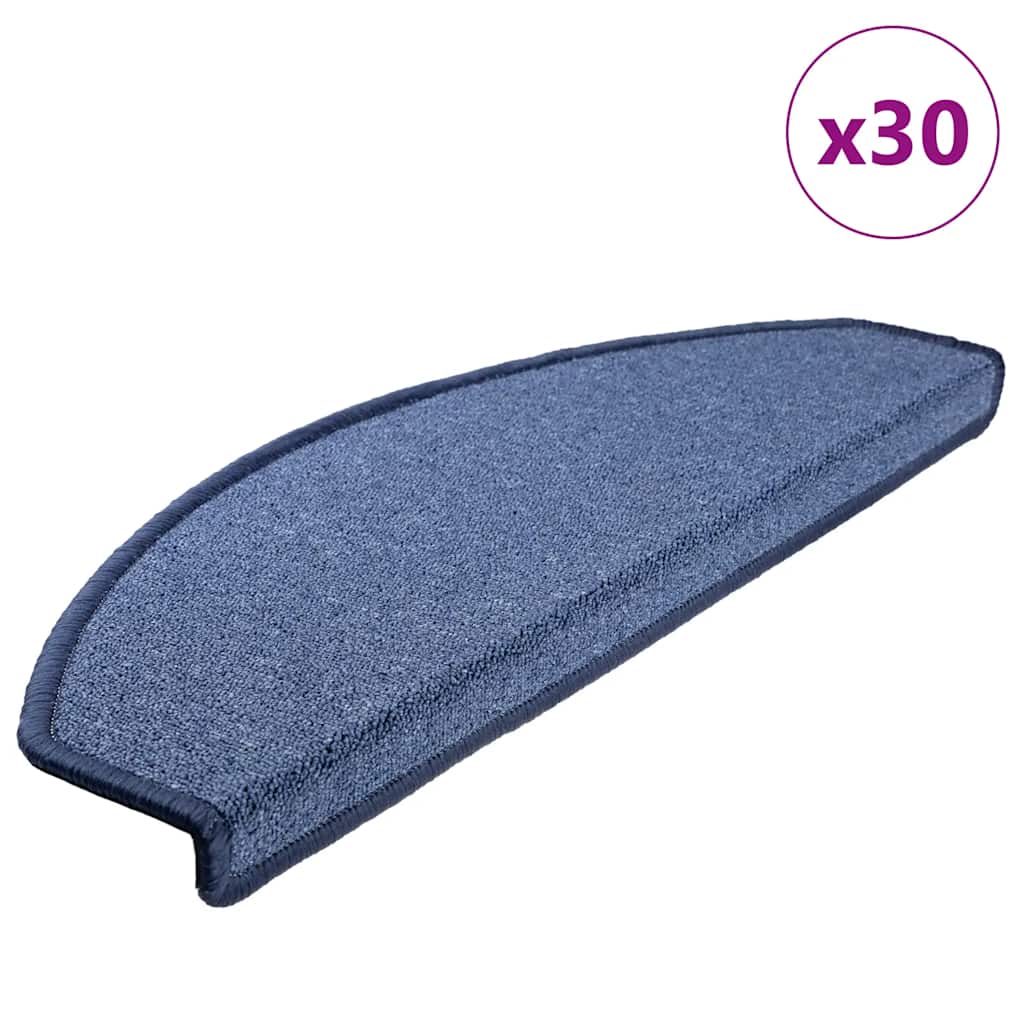 Tappetini per scale 30 pz 65x24x4 cm Blu Semicircolari Grandi