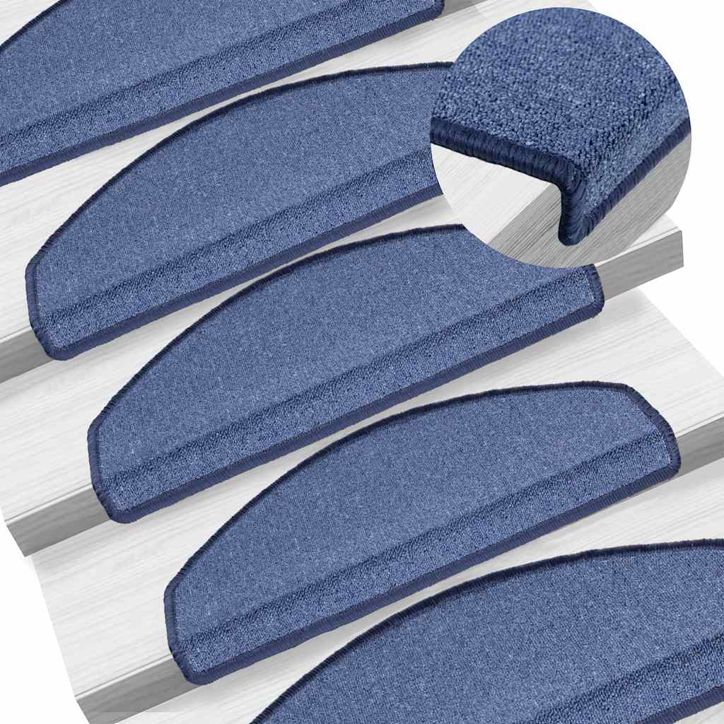 Tappetini per scale 30 pz 65x24x4 cm Blu Semicircolari Grandi