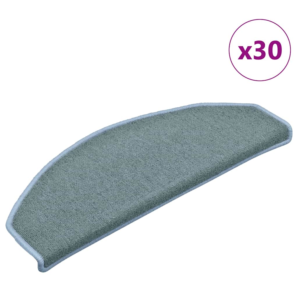 Tappetini per scale autoadesivi 30 pz 65 x 24 x 4 cm Blu mare