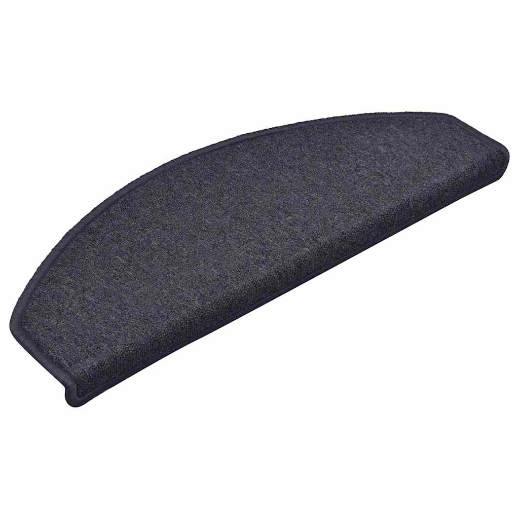 Tappetini per scale 30 pz 65x24x4 cm Grigio scuro e blu Semicircolari Grandi
