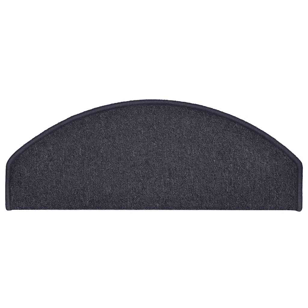 Tappetini per scale 30 pz 65x24x4 cm Grigio scuro e blu Semicircolari Grandi