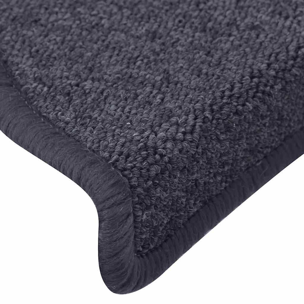Tappetini per scale 30 pz 65x24x4 cm Grigio scuro e blu Semicircolari Grandi