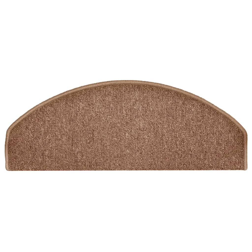 Tappetini per scale 30 pz 65x24x4 cm Marrone Semicircolari Grandi