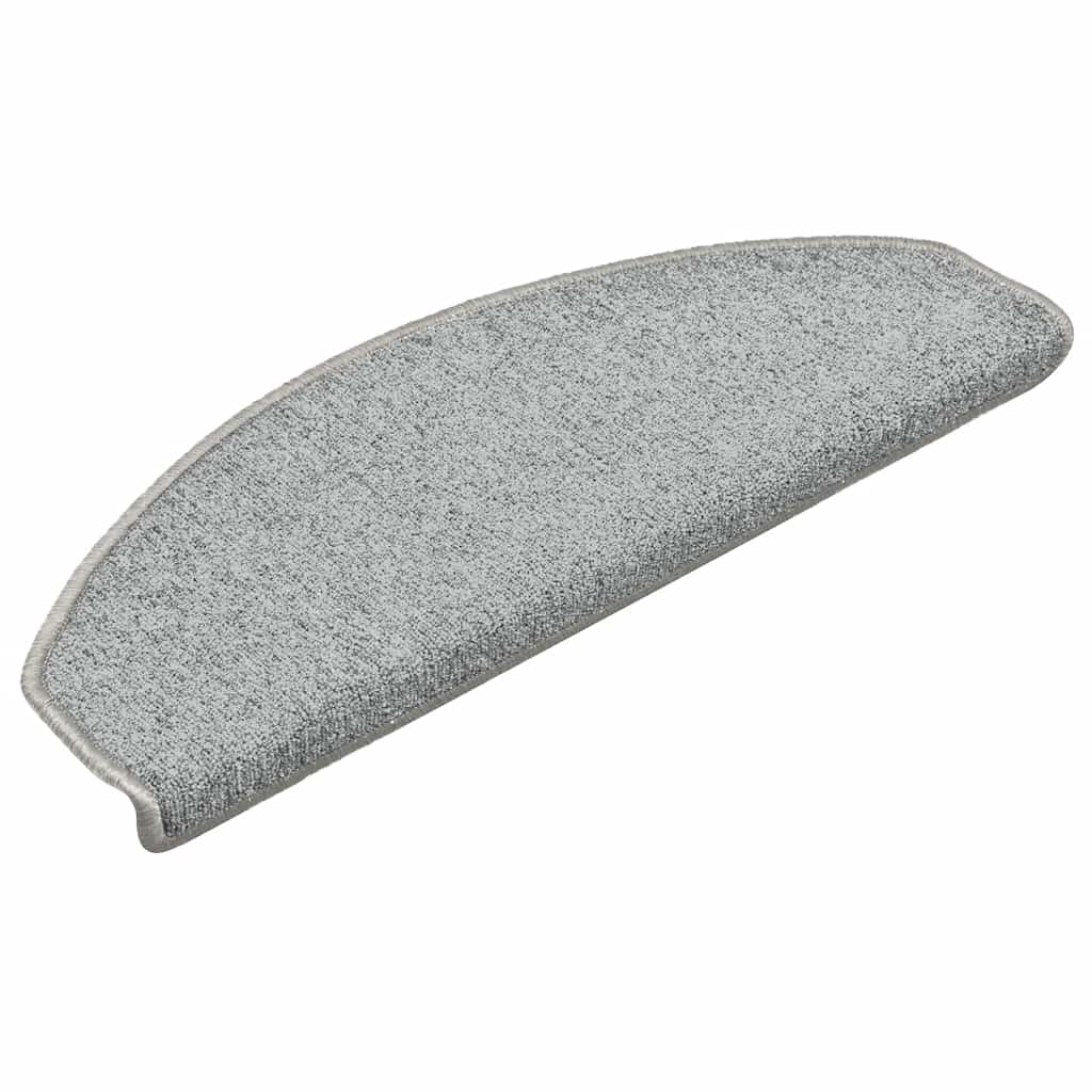 Tappetini per scale 30 pz 65x24x4 cm Grigio chiaro Semicircolari Grandi