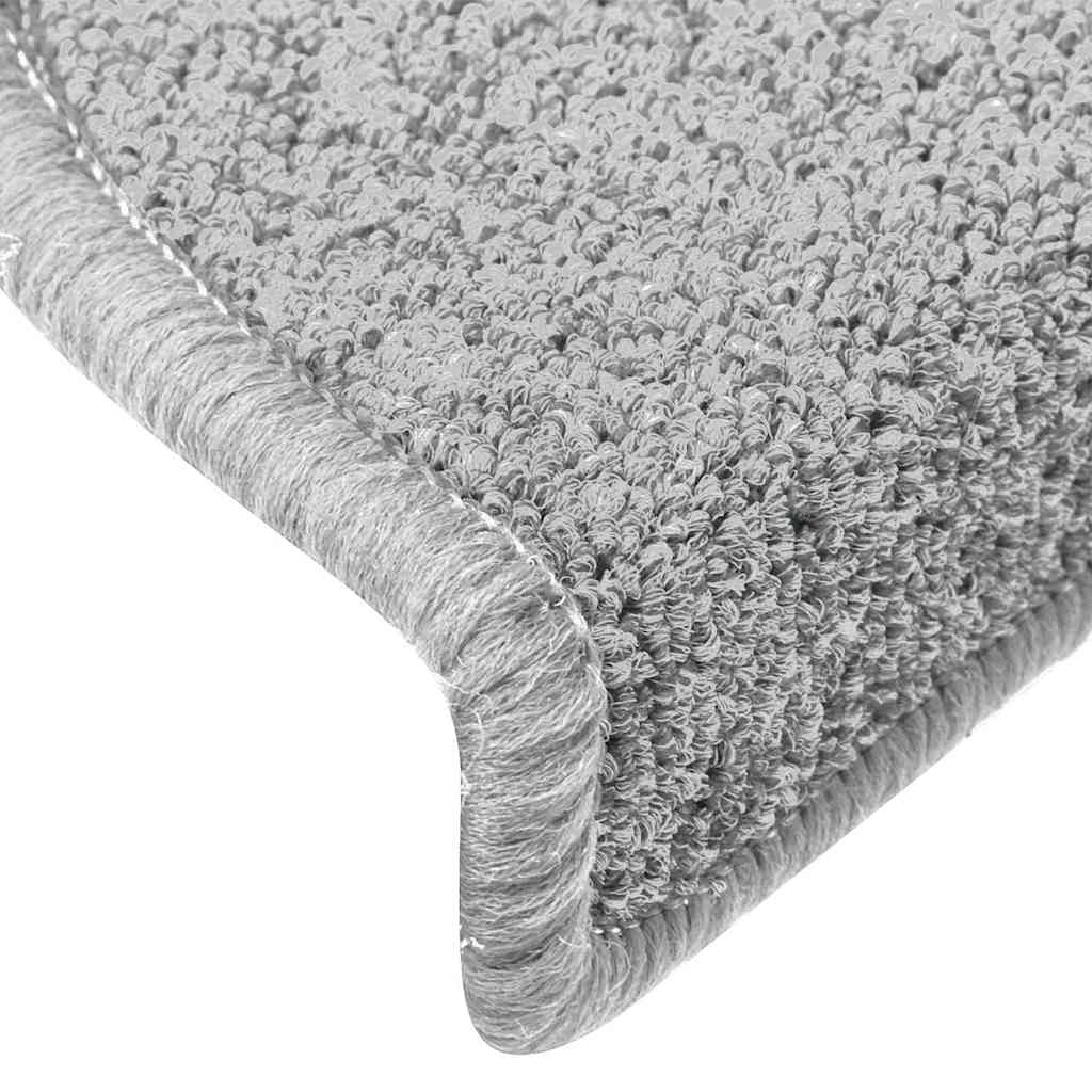 Tappetini per scale 30 pz 65x24x4 cm Grigio chiaro Semicircolari Grandi
