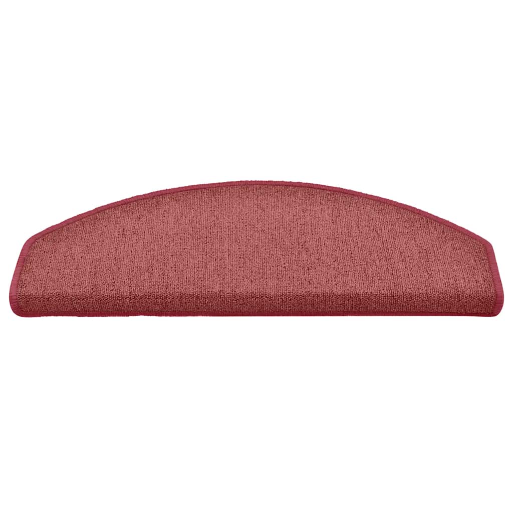 Tappetini per scale 30 pz 65x24x4 cm Bordeaux Semicircolari Grandi