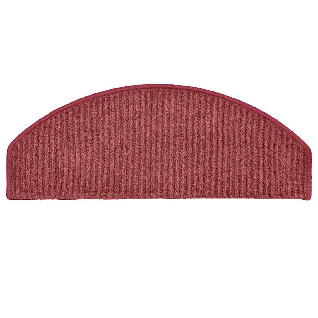 Tappetini per scale 30 pz 65x24x4 cm Bordeaux Semicircolari Grandi