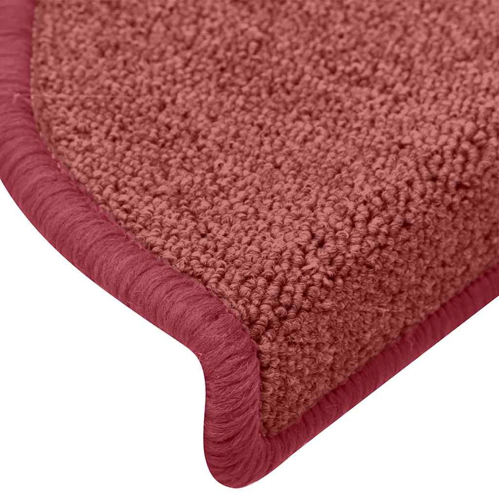 Tappetini per scale 30 pz 65x24x4 cm Bordeaux Semicircolari Grandi
