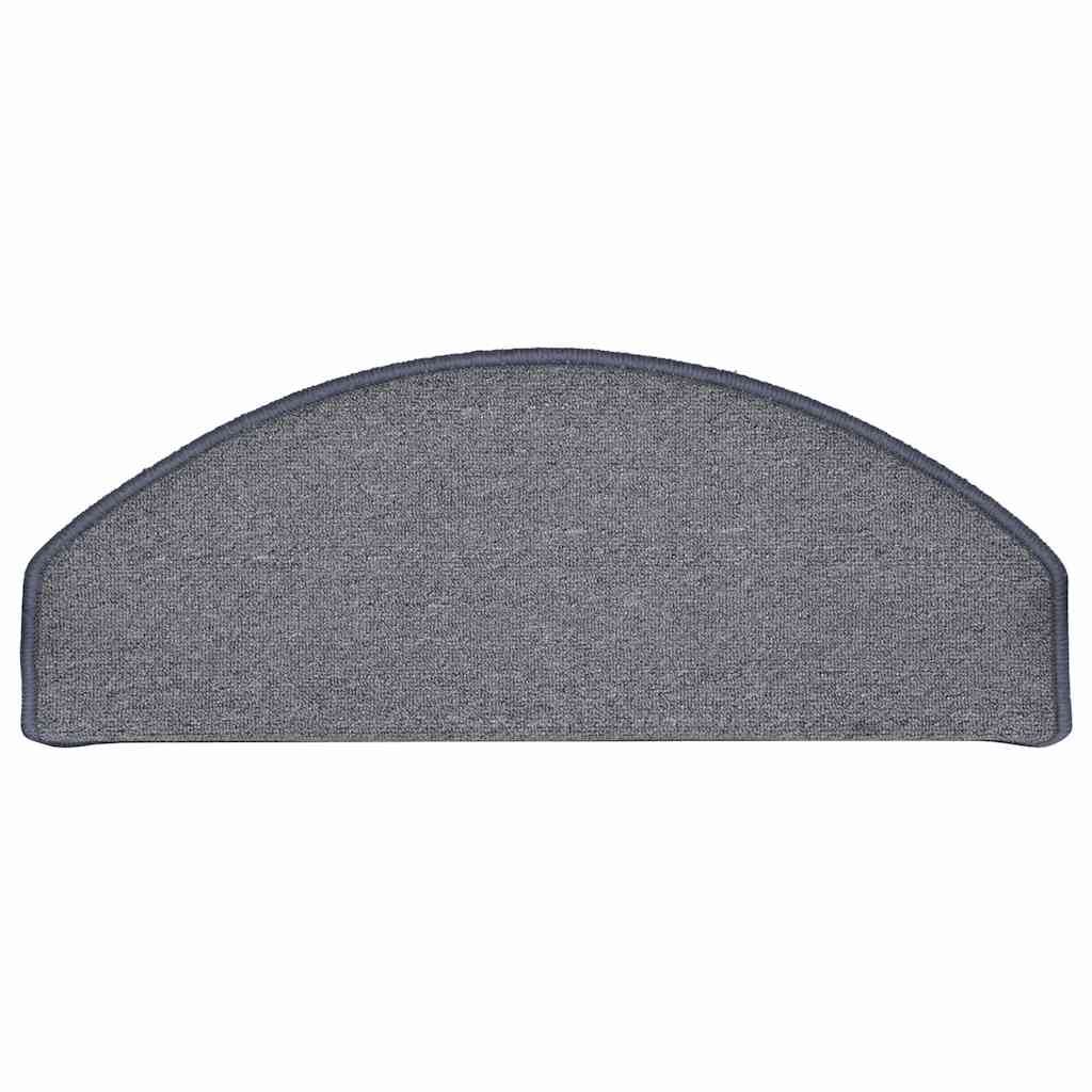 Tappetini per scale 30 pz 65x24x4 cm Grigio chiaro e blu Semicircolari Grandi