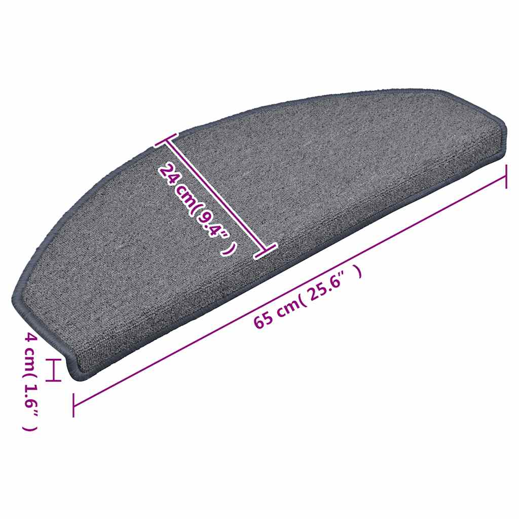 Tappetini per scale 30 pz 65x24x4 cm Grigio chiaro e blu Semicircolari Grandi