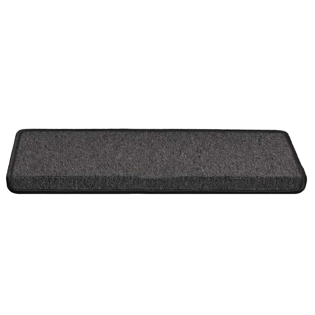 Tappetini per scale 30 pz 65x21x4 cm Antracite Bordo rettangolare