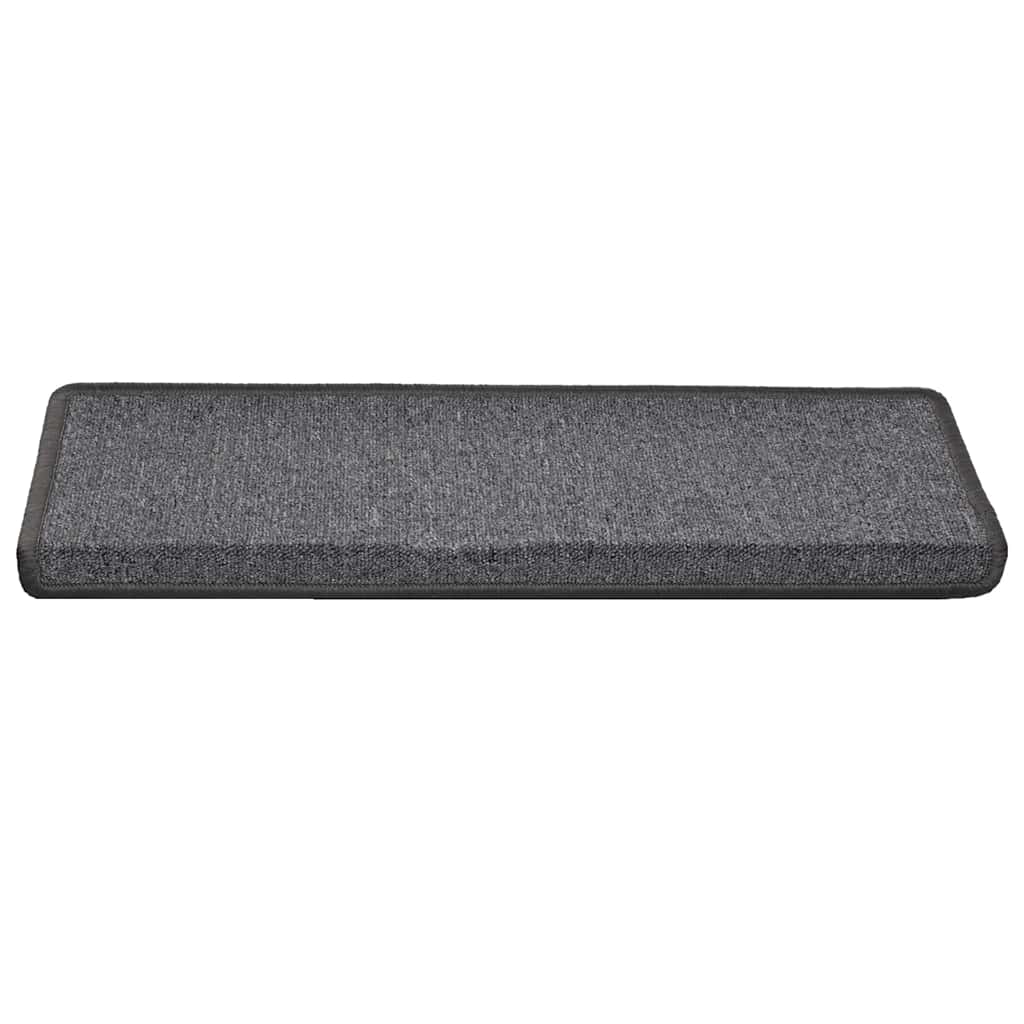 Tappetini per scale 30 pz 65x21x4 cm Grigio scuro Bordo rettangolare
