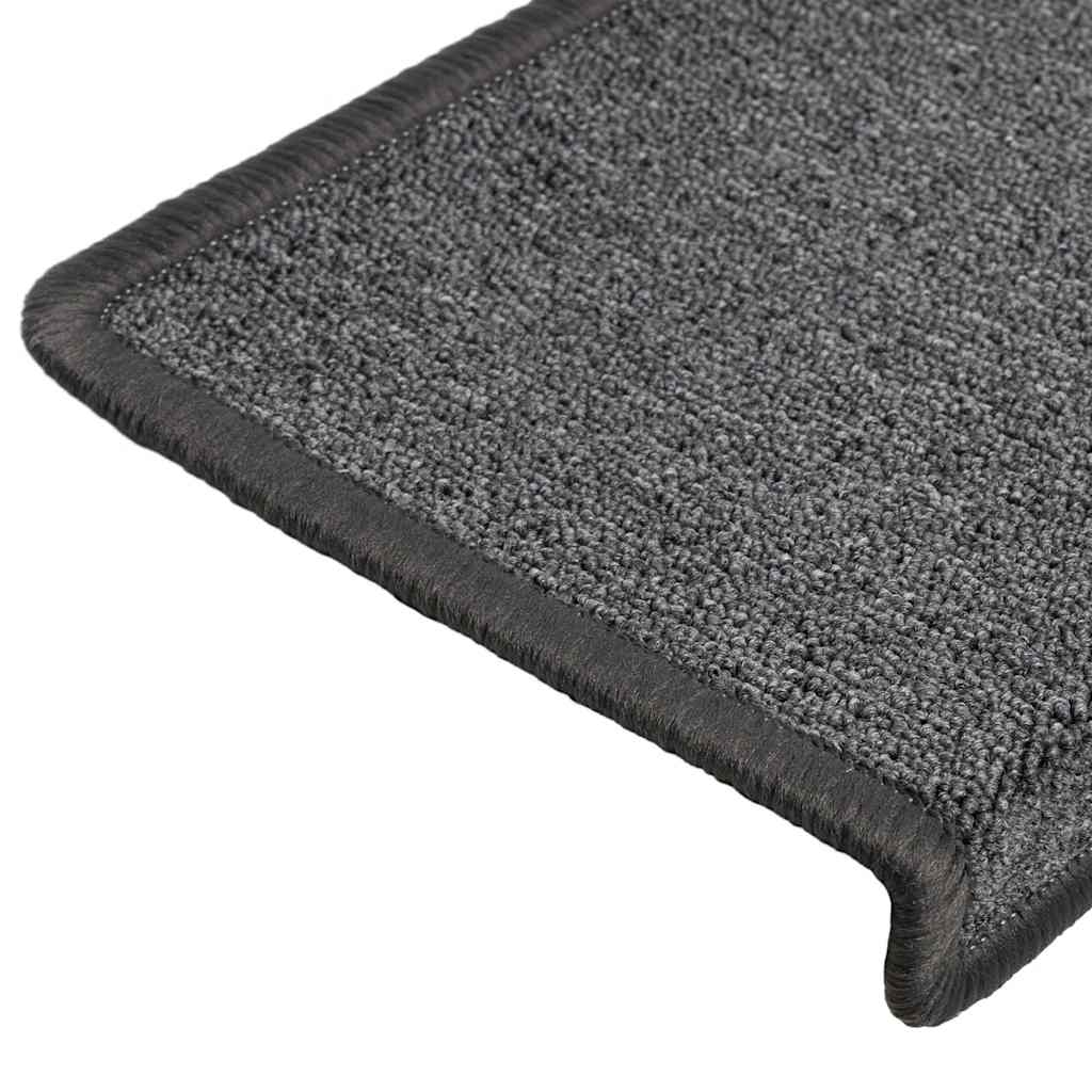 Tappetini per scale 30 pz 65x21x4 cm Grigio scuro Bordo rettangolare