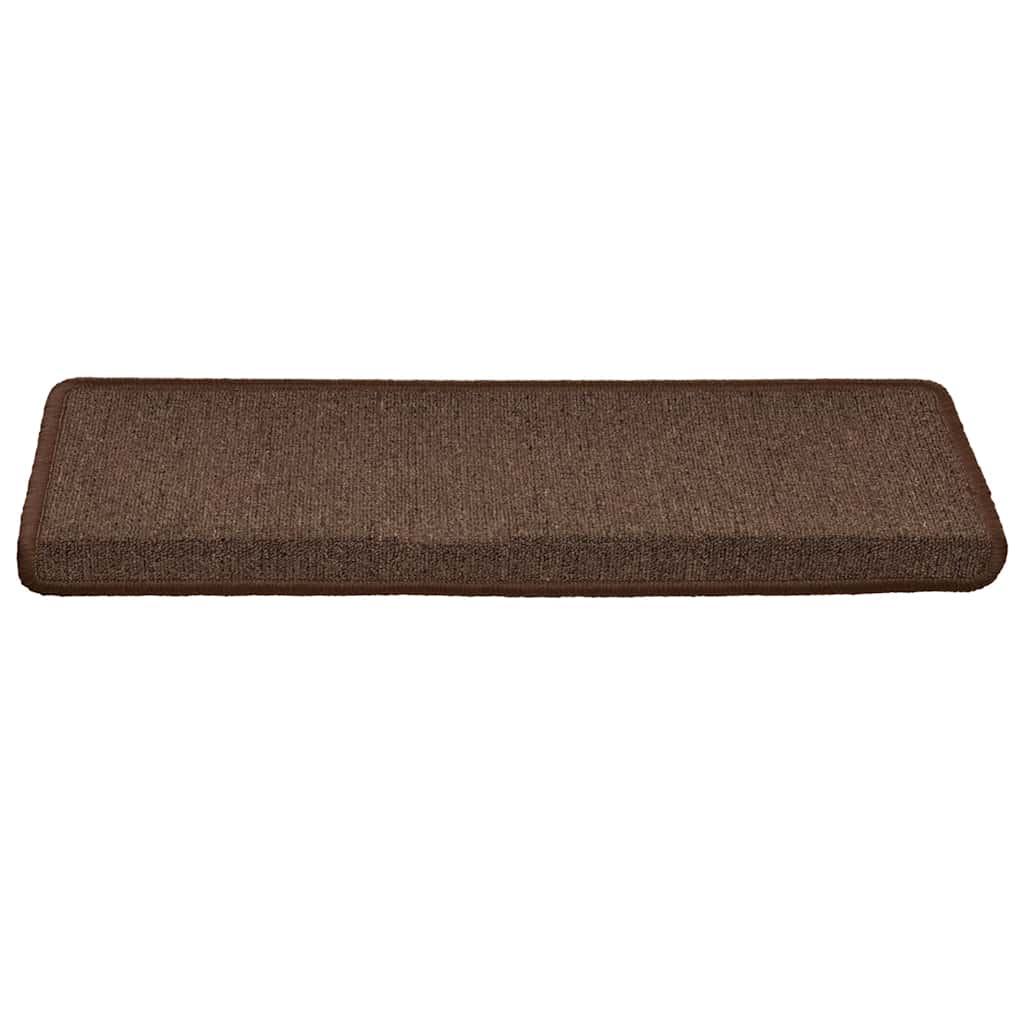 Tappetini per scale 30 pz 65x21x4 cm Marrone caffè Bordo rettangolare