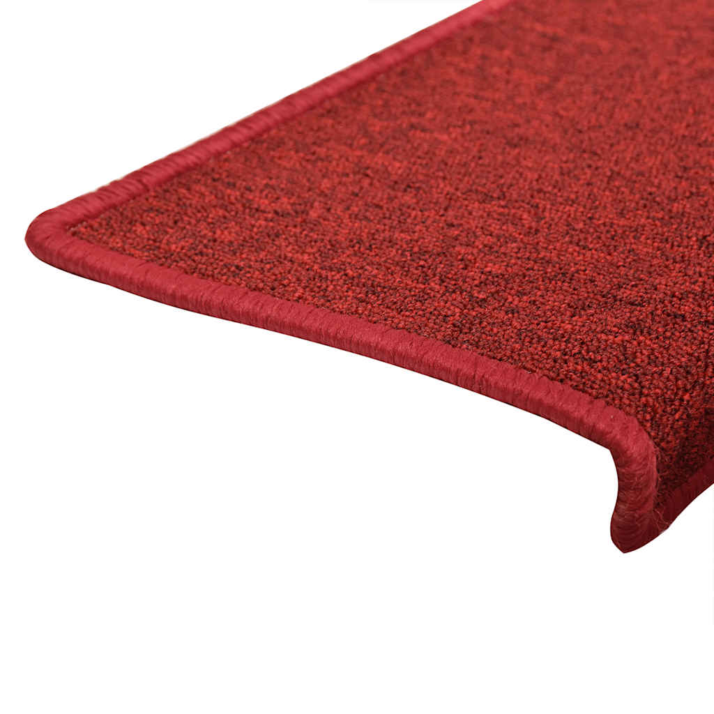 Tappetini per scale 30 pz 65x21x4 cm Rossi rettangolare