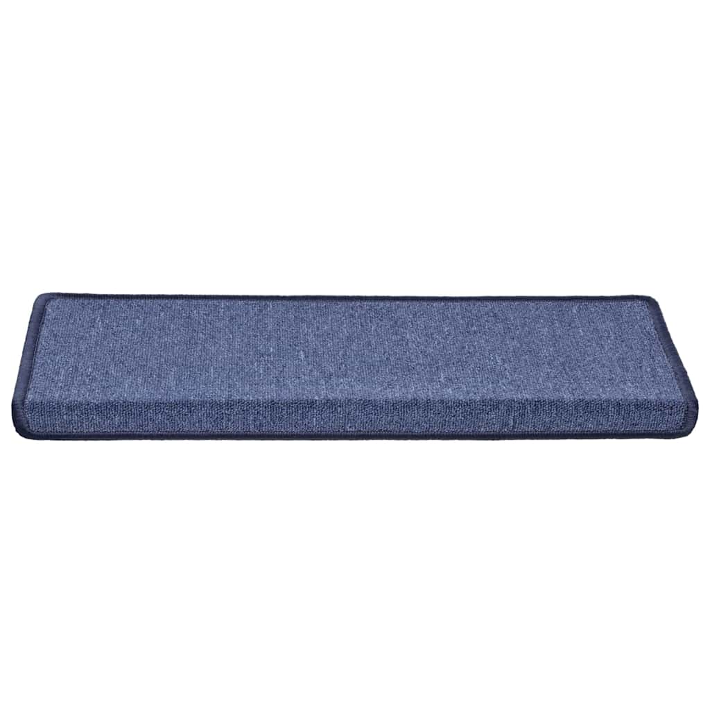 Tappetini per scale 30 pz 65x21x4 cm Blu Bordo rettangolare