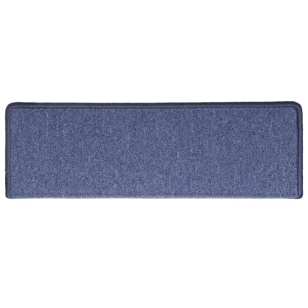Tappetini per scale 30 pz 65x21x4 cm Blu Bordo rettangolare
