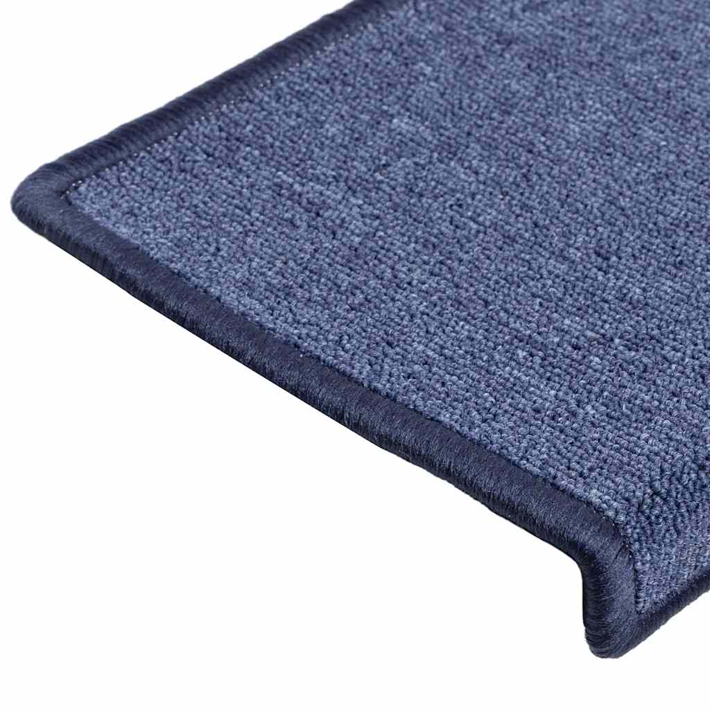 Tappetini per scale 30 pz 65x21x4 cm Blu Bordo rettangolare